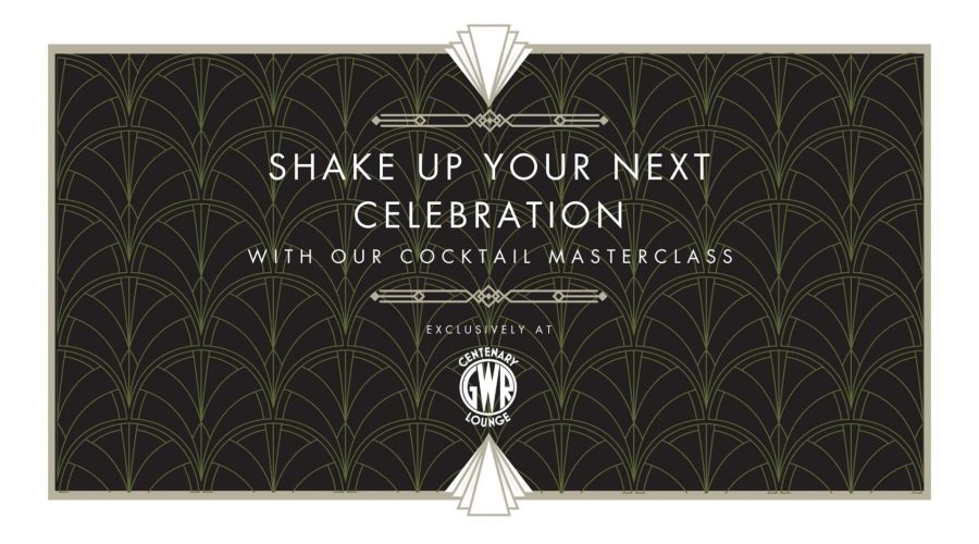 Centenary Lounge Cocktail Masterclass, Art Deco, Logo
